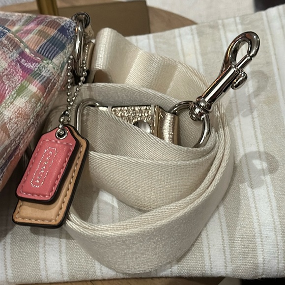 Coach Poppy Madras Signature Plaid Sequined Pink Crossbody Shoulder Bag, Vintage - Picture 7 of 16